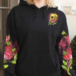 IM NOT ANTI SOCIAL FLOWER SKULL ALL OVER PRINT HOODIE
