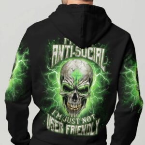 IM NOT ANTI SOCIAL MAD SKULL ALL OVER PRINT HOODIE