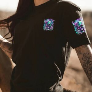 IM NOT ANTI SOCIAL SKULL FLORAL ALL OVER PRINT T SHIRT 1