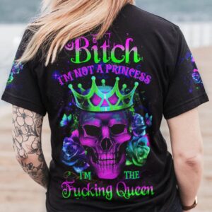 IM THE FKING QUEEN ROSE SKULL ALL OVER PRINT T SHIRT