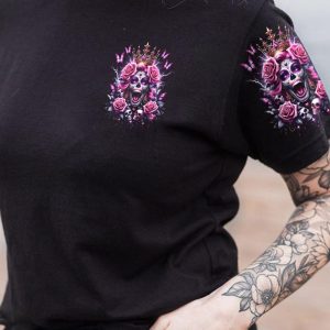 KING QUEEN SKULL ROSE COUPLE ALL OVER 2 1