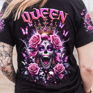 KING QUEEN SKULL ROSE COUPLE ALL OVER 3 1