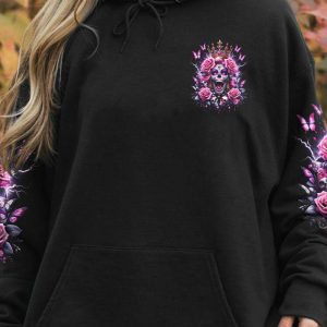 KING QUEEN SKULL ROSE COUPLE ALL OVER 4