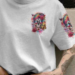 LOVES SKULLS AND HAS TATTOOS MESSY BUN ALL OVER 1