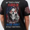 MY GIVE A F IS BROKEN FLAG SKULL ALL OVER