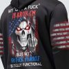 MY GIVE A F IS BROKEN FLAG SKULL ALL OVER 2