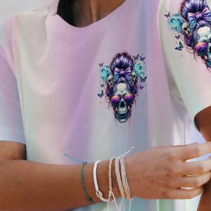 MY GIVE A F IS BROKEN MESSY BUN SKULL ALL OVER 3