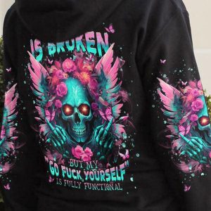 MY GIVE A F IS BROKEN SKULL ROSE WINGS ALL OVER 1