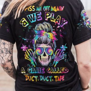 PISS ME OFF AGAIN TIE DYE MESSY BUN ALL OVER 2