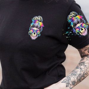 PISS ME OFF AGAIN TIE DYE MESSY BUN ALL OVER 3