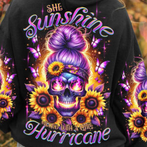 SHE IS SUNSHINE MESSY BUN SKULL ALL OVER