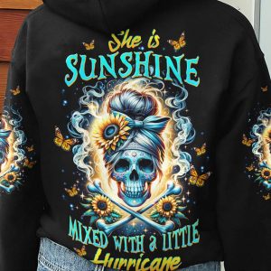 SHE IS SUNSHINE SKULL MESSY BUN ALL OVER