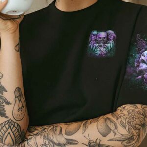 STUCK BETWEEN IDK IDC 3 SKELETON ROSE ALL OVER 3