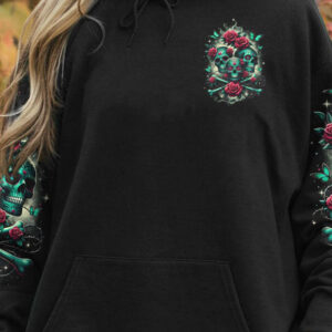 STUCK BETWEEN IDK IDC AND IDGAF ROSE SUGAR SKULL ALL OVER