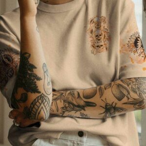 STUCK BETWEEN IDK IDC AND IDGAF SUNFLOWER SKULL ALL OVER