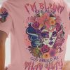 Skull Lady Floral All Over T shirt Im Blunt Because God Rolled Me