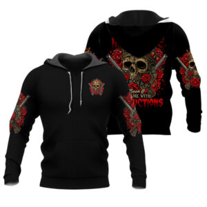 Skull Vintage 3D All Over Hoodie You Couldn't Handle Me Crow MK