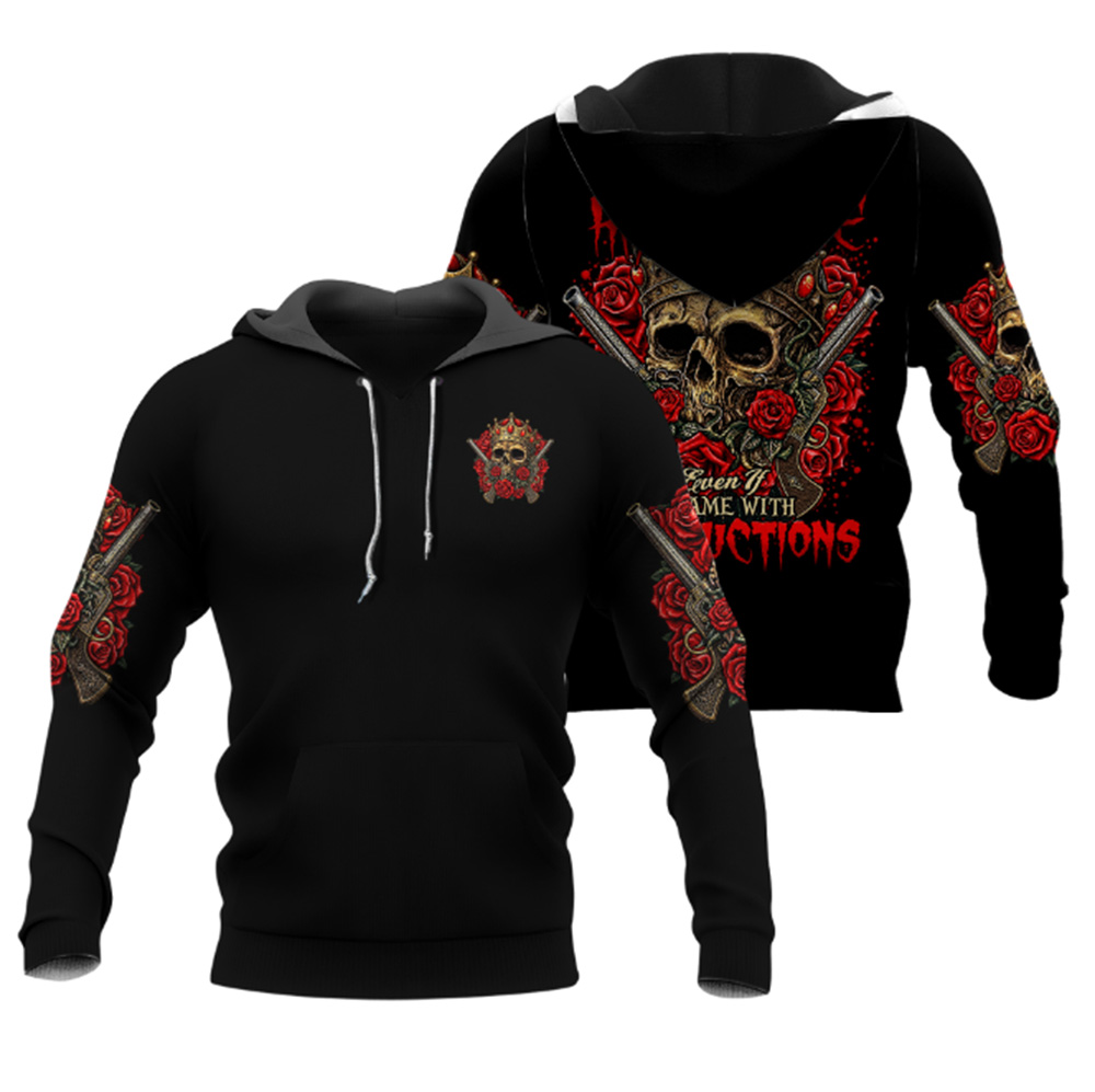 Skull Vintage 3D All Over Hoodie You Couldn't Handle Me Crow MK