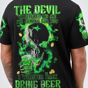 THE DEVIL WHISPERED BEER FIRE SKULL PATRICKS DAY ALL OVER 2