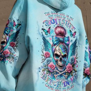 THE GOOD GIRL IN ME MESSY BUN SKULL ALL OVER 2