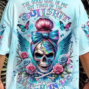 THE GOOD GIRL IN ME MESSY BUN SKULL ALL OVER