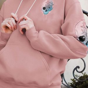 THE GOOD GIRL IN ME SKULL FLOWER PINK ALL OVER 1