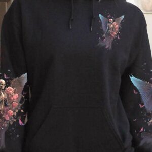 TREAT ME LIKE A QUEEN WINGS SKELETON ROSE ALL OVER 1