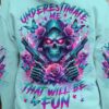 UNDERESTIMATE ME ROSE SKULL ALL OVER 2