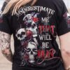 UNDERESTIMATE ME VINTAGE ROSE SKULL ALL OVER 2