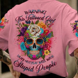 WARNING THIS TATTOOED GIRL SUGAR SKULL ALL OVER 1 1