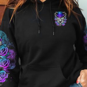 YOU COULDNT HANDLE ME PURPLE ROSE SKULL ALL OVER 1