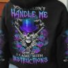 YOU COULDNT HANDLE ME PURPLE ROSE SKULL ALL OVER