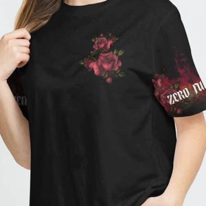 ZERO FCKS GIVEN SKULL ROSE ALL OVER 1