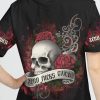 ZERO FCKS GIVEN SKULL ROSE ALL OVER