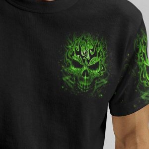 NEVER TRY TO HURT ME FIRE SKULL ALL OVER 1