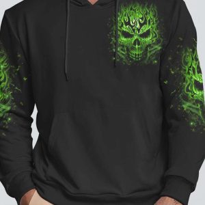 NEVER TRY TO HURT ME FIRE SKULL ALL OVER 3