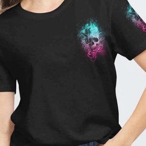 STRONG WOMAN FIRE SKULL ROSE TATTOO ALL OVER 1