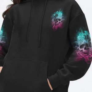 STRONG WOMAN FIRE SKULL ROSE TATTOO ALL OVER 3