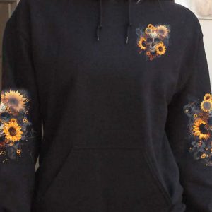 WARNING THIS TATTOOED GIRL SUNFLOWER SUGAR SKULL ALL OVER 1