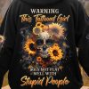 WARNING THIS TATTOOED GIRL SUNFLOWER SUGAR SKULL ALL OVER