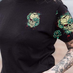 YES IM A B BUT NOT YOURS SKULL ROSE TATTOOED ALL OVER 3