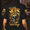 A LITTLE SUNSHINE A LITTLE SAVAGE SKULL SUNFLOWER ALL OVER PRINT T SHIRT 1