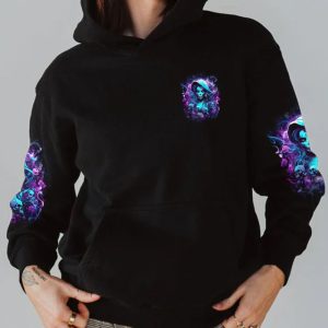 A MOUTH I CANT CONTROL SKULL LADY ROSE ALL OVER PRINT HOODIE 1