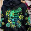 A STRONG WOMAN LOOKS DANGER HALF SUGAR SKULL ALL OVER PRINT HOODIE 1