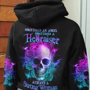 ALWAYS A STRONG WOMEN SKULL ALL OVER PRINT HOODIE 1