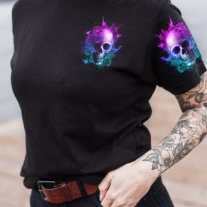 ALWAYS A STRONG WOMEN SKULL ALL OVER PRINT T SHIRT 1