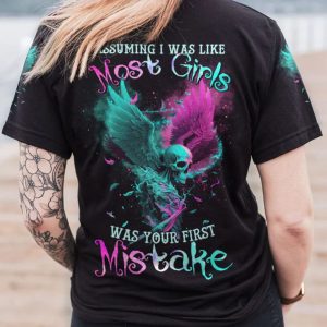 ASSUMING I WAS LIKE MOST GIRLS WINGS SKULL ALL OVER PRINT T SHIRT
