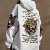 ATTENTION I AM OUT OF ORDER VINTAGE FLOWER SKULL ALL OVER PRINT HOODIE