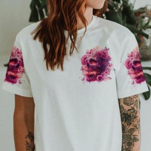 B SWITCH ROSE SKULL ALL OVER PRINT T SHIRT
