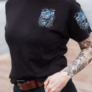 BE CAREFUL WHEN IM SILENT SKULL ROSE DARK ALL OVER PRINT T SHIRT